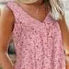 V-neck Sleeveless Flowy Hem Pullover Top Floral Print Lady Vest Top for Daily Wear