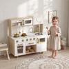 Children's Wooden Kitchen with Stainless Steel Utensils