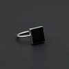 Handmade Black Onyx Statement Ring, 925 Sterling Silver Jewelry, Minimalist Rectangular Boho Gemstone Ring