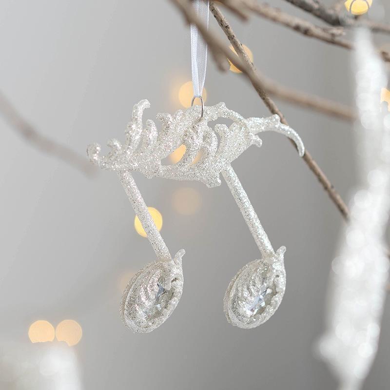 Christmas White Glitter Angel Girl Pentagram Pendants Merry Christmas Tree Decorations for Home Xmas Ornaments Hanging Pendants