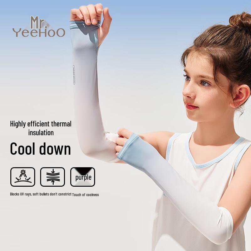 YEEHOO Ice Silk UPF50+ UV Protection Arm Sleeves with Finger Holes