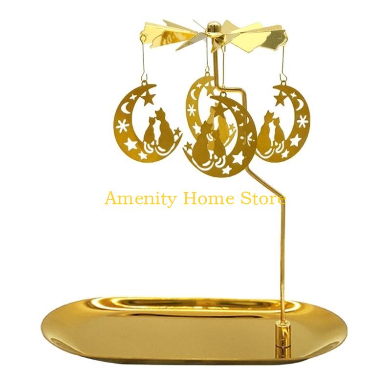 F26C Magical Rotating Candle Holder Magnetic Rotating Candlestick Adds Warmth to Bedrooms and Special Party Occasion