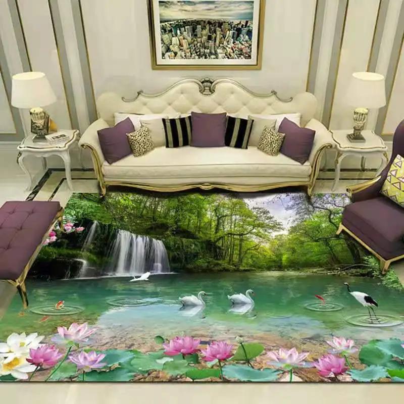 Forest Natural Landscape Carpet Floor Mat Home Decoration Living Room Luxury Lake Non-Slip Bedroom Bedside Table Area Carpets