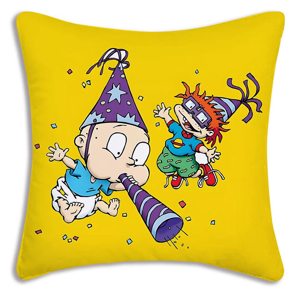 Anime Funny R-Rugrats Pillow Covers Cartoon Sofa Decorative Home Double-Sided Printing Short Plush Cute Cushion Cover