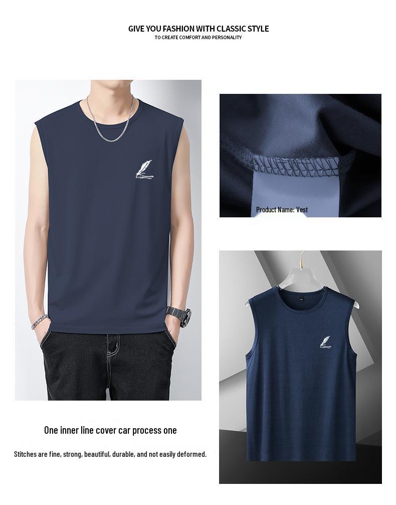 Men's Quick-Dry Ice Silk Tank Top - Cool, Lightweight, Sleeveless Fitness Shirt