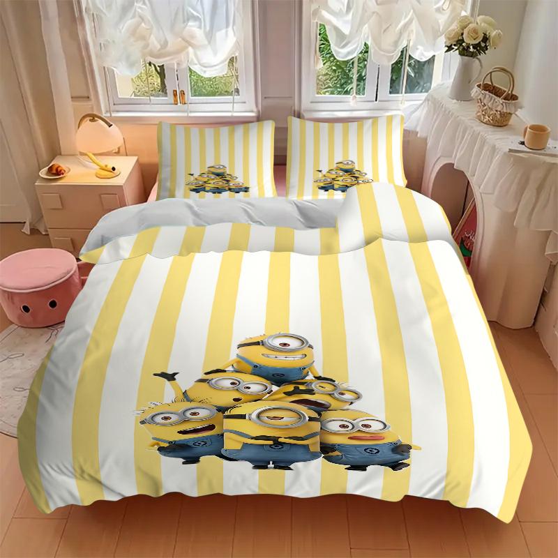 3Pcs Despicable Minions Adventure Bedding Sets For All Sizes New 3D Printed Bed Cover Comforter Duvet Cover Pillowcase Bedroom Decoration