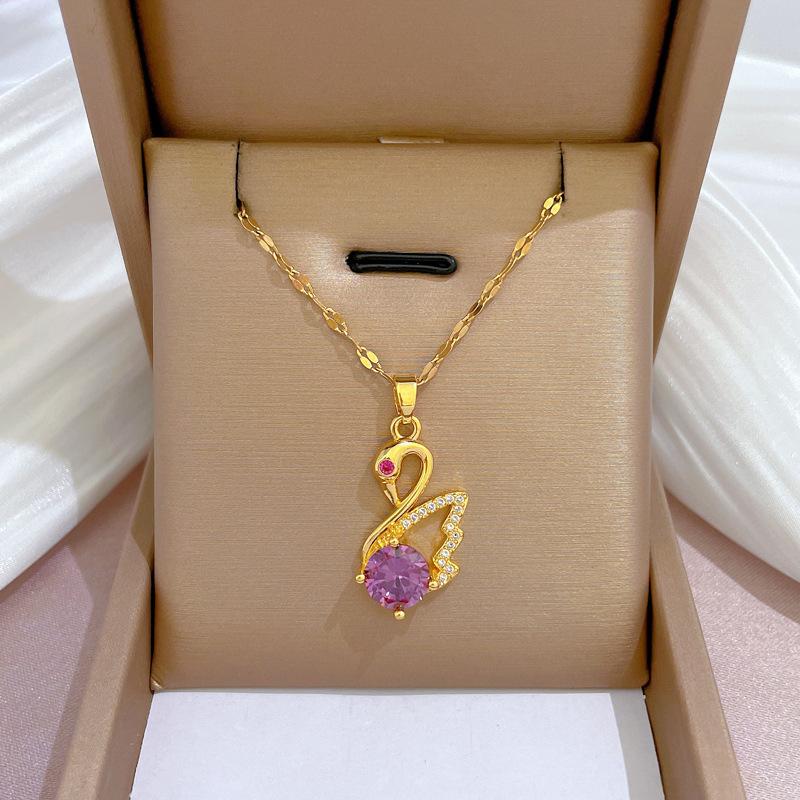 Geometric Popular Elements Luxury Banquet Wedding Necklace Women'S Versatile Clavicle Chain Titanium Steel