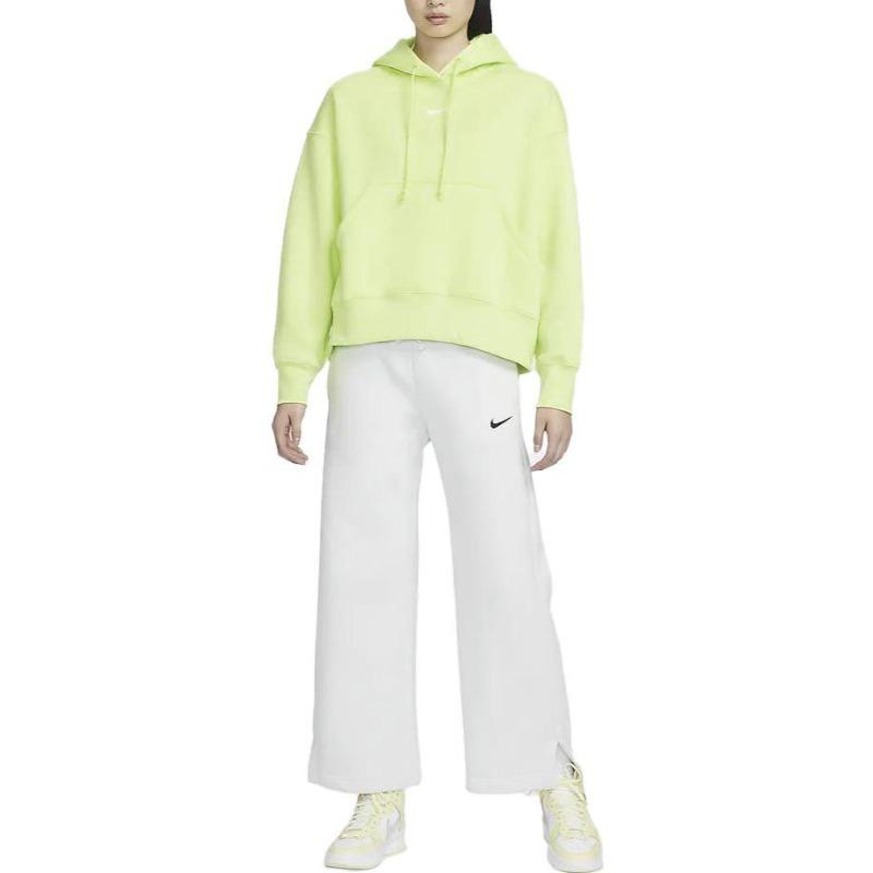 Nike Polar Kapüşonlu Kazak Günlük Sweatshirt Kadın Üstler Açık Limon Sarısı DQ5859-736
