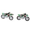 Gdesign Motocross Bike Button Cufflinks (Green)