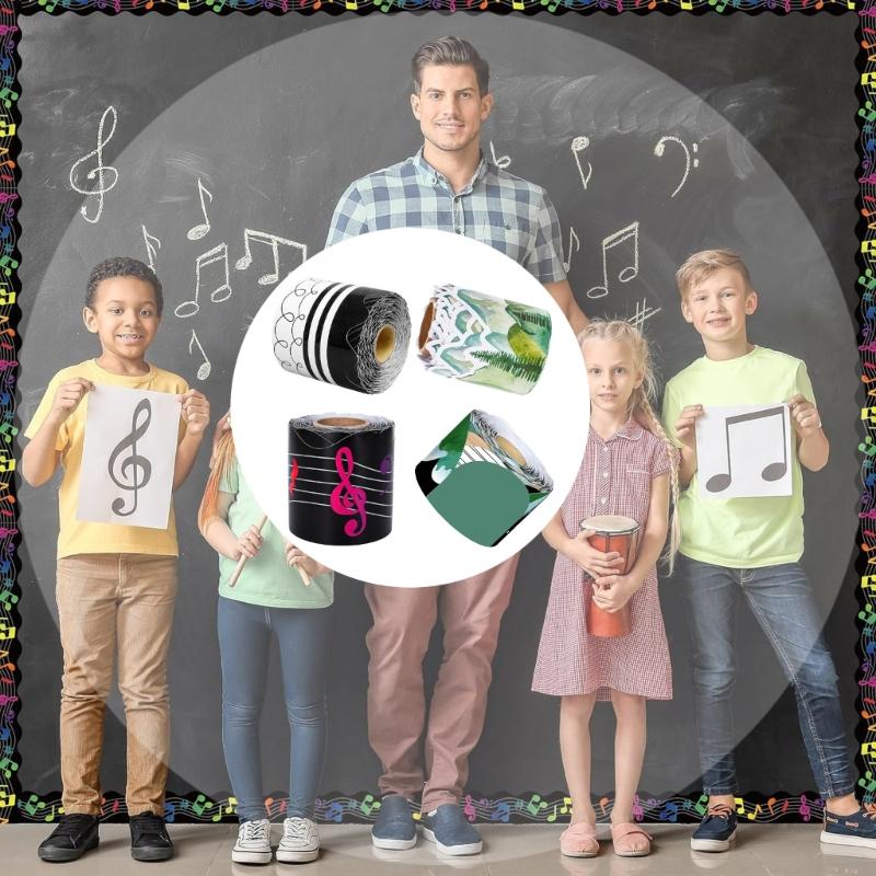 Musical Notes Bulletin Border Trim Scalloped Border Trim Black Waves Classroom Borders Border Sticker School Supplies