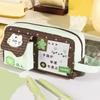 Large Capacity Cartoon Cat Pencil Case Multi-Compartment Japanese Style Cat Pen Bag Wear-Resistant Zipper Stationery Organizer