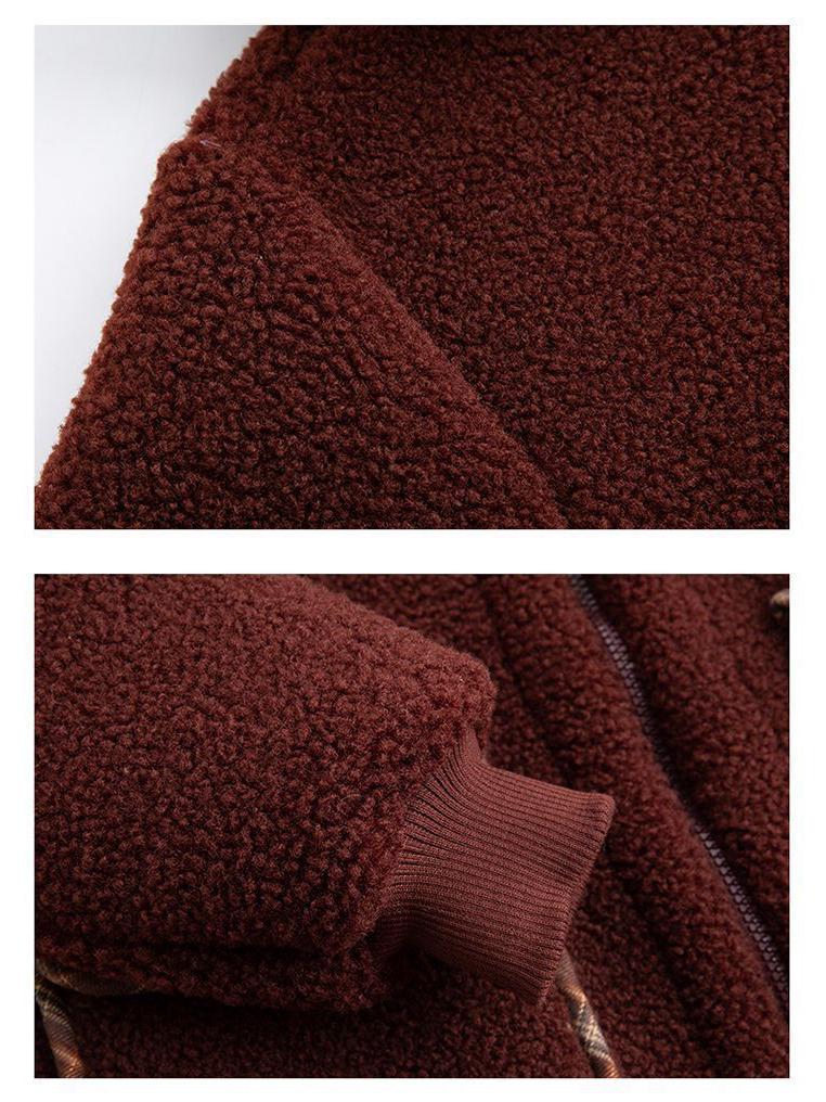 Mom's Winter Lambswool Cotton Jacket with Fleece for Middle-Aged and Elderly