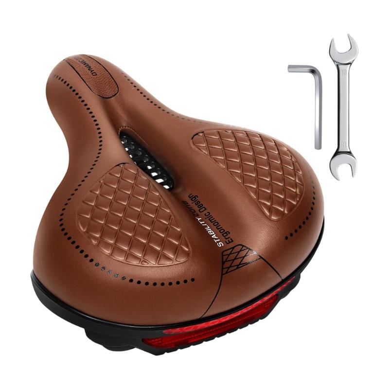 

High Elasticities Breathable Bicycles Seated Cover Antislip Mountain Bike Saddles for Commuting Fitness Cycling темно-коричневого кольору