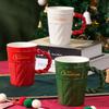 High Quality Creative Christmas Mug With Straw Lid Ceramic Ceramic Cups Holiday Gifts Couple Cups Children'S Gift