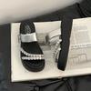 Stylish, simple and versatile thick-soled toe slippers for women to wear new summer skirts with cool slippers