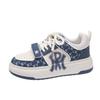New Guochao letter printing contrasting color muffin and sports shoes niche retro style couple platform skateboard shoes