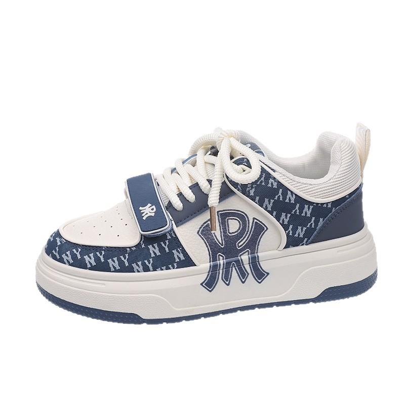 New Guochao letter printing contrasting color muffin and sports shoes niche retro style couple platform skateboard shoes