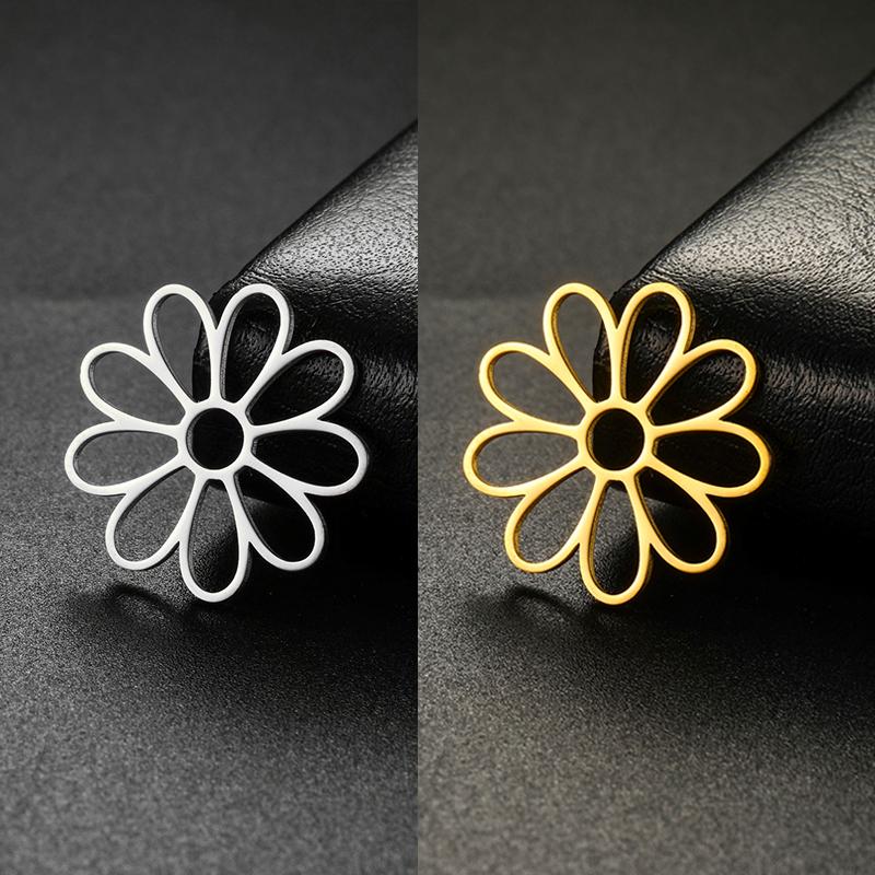 Teamer 5pcs Stainless Steel Charms Jewelry Making Evil Eye Flower Butterfly Geometric Charms Earring Necklace DIY Craft Supplies