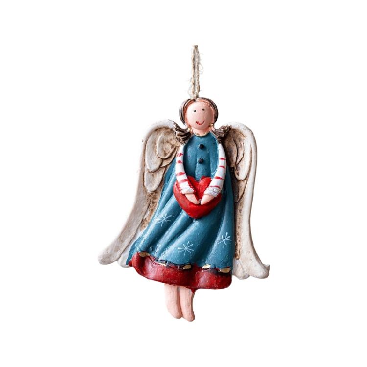 

Christmas Tree Decoration Resin Angel Statues Festival Tree Hanging Ornament for Mantels Table Living Room Bedroom