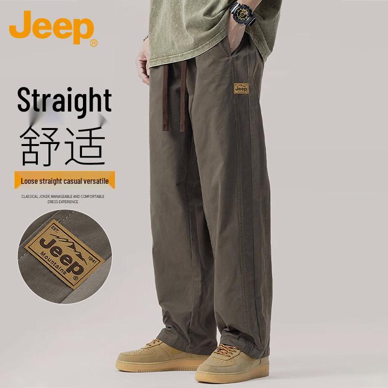 JEEP Men s Autumn/Winter Straight-Fit Casual Trousers 2XL