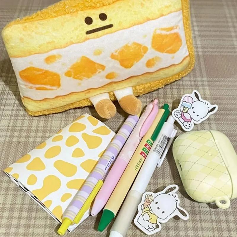 1pcs Cartoon Cute Sandwich Pencil Case Pen Holder Plush Bread Pencil Bag Funny Creative Kawaii Pencil Cases Student Stationery