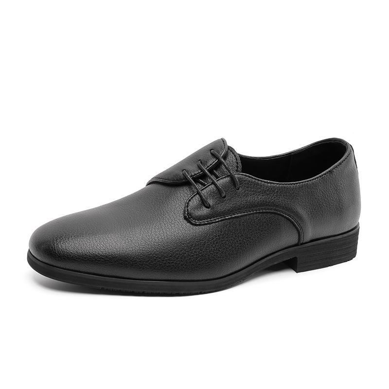 

Men s Classic Lace-Up Dress Shoes Solid Color Round Toe High - Quality Formal Oxford Shoes Comfortable And Elegant Wedding Shoes 38 чёрный