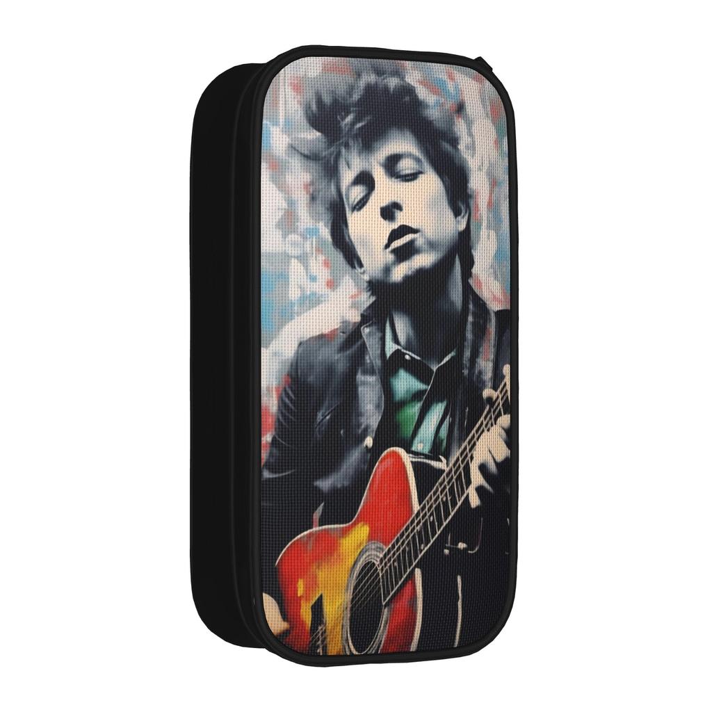 Bob Dylan Singer Pen Box Double Layer Large Capacity For School Pencil Bag Gift