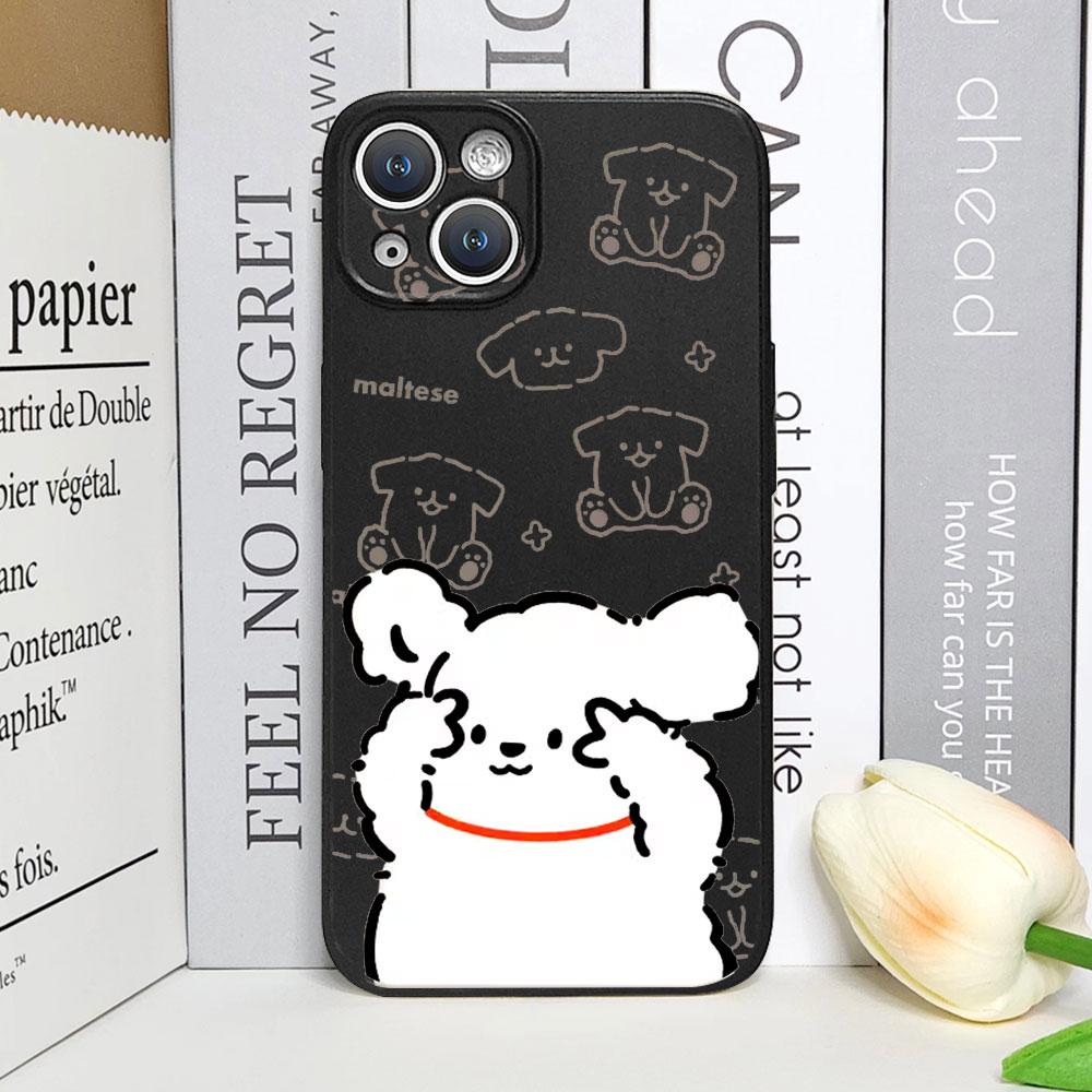 

Cute Maltese Dog Photo Couple Pattern Phone Case for iPhone 17 16 15 14 13 12 11 16E Series Pro Max Plus Double Layer Protection iphone 12