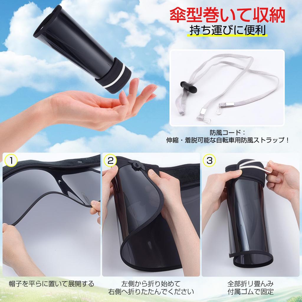 Cimoon Foldable Sun Visor with UV Protection and Rain Sun Foldable for Easy Suitable for Outdoor and All Weather and Includes Arm Covers Women's