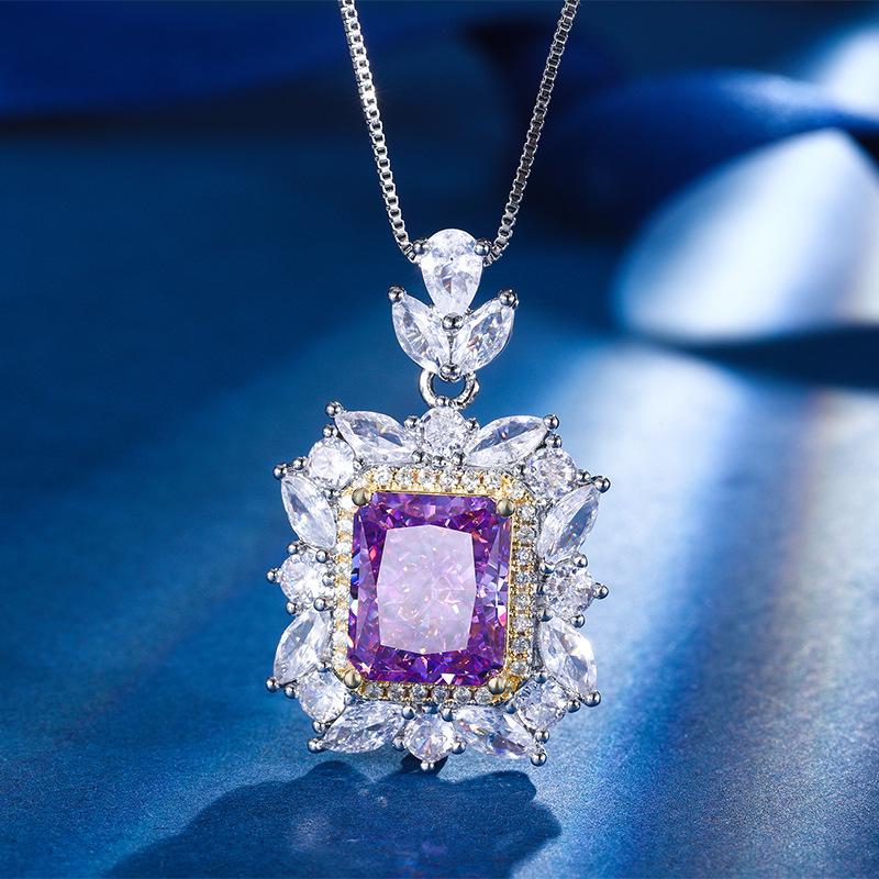 

Осенние и зимние украшения Алмаз высокой чистоты Ледяной цветок Цветной бриллиант Медь Инкрустация Легкая роскошь Подвеска 10 * 12