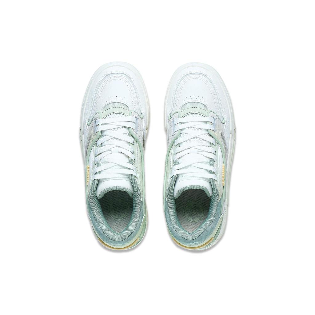New LiNing 001 BTC Btc Prm Anti Slip Wear Resistant Low Top Skateboard Shoes Women's Pale Greenish White Jade Color AGCT068-2