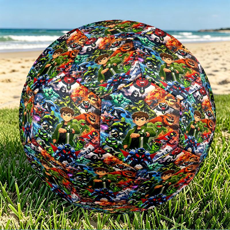 Ben 10 Cartoon Print Size 5 Soccer Ball, PU Wear Resistant Football for Match Training and Daily Practice, Birthday Gift for Soccer Fans