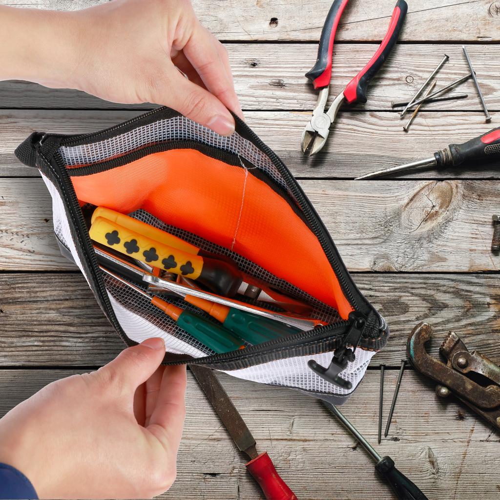 4Pcs Clear Tool Pouch Bag With Zipper Waterproof Oxford Cloth Small Tool Bag Anti-Static Tool Storage Organizer Pouch