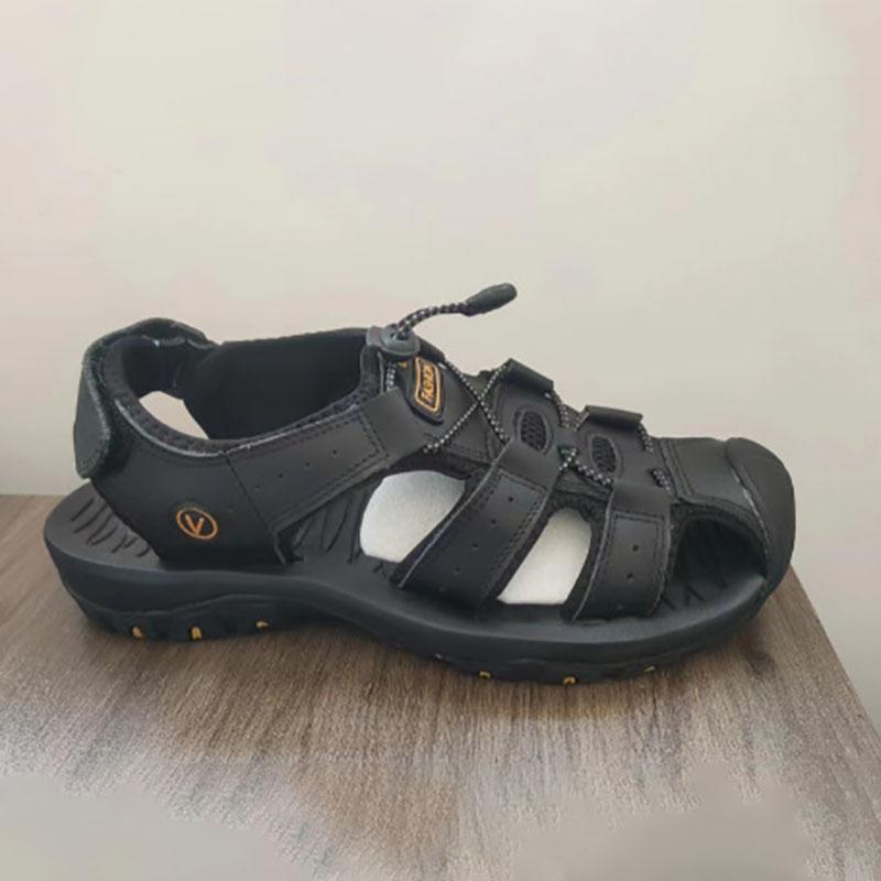 

Летние мужские сандалии из искусственной кожи, мужская повседневная обувь, мужские сандалии для отдыха на природе, мужская пляжная обувь, римская обувь 38 чёрный