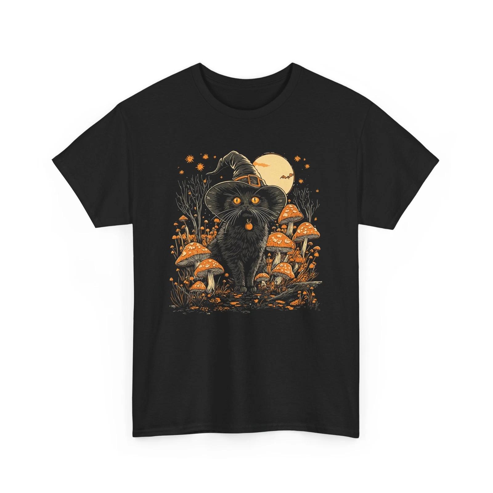 Witch Cat in a Spooky T-Shirt | Embrace the Mystic & Magical Vibes XL