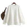 Frauen Herbst Winter Pullover Pullover Oansatz Volle Hülse Lose Oversize Strickwaren Dicke Einfarbig