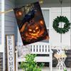 1pc, Welcome Halloween Pumpkin Lantern And CrowDouble-sided Garden Flag Yard Decoration, Outdoor Decoration, Lawn Decoration, Flag Only
