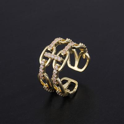 CMM Unisex Fashion Resizable Finger Ring Cubic Zirconia Adjustable Ring