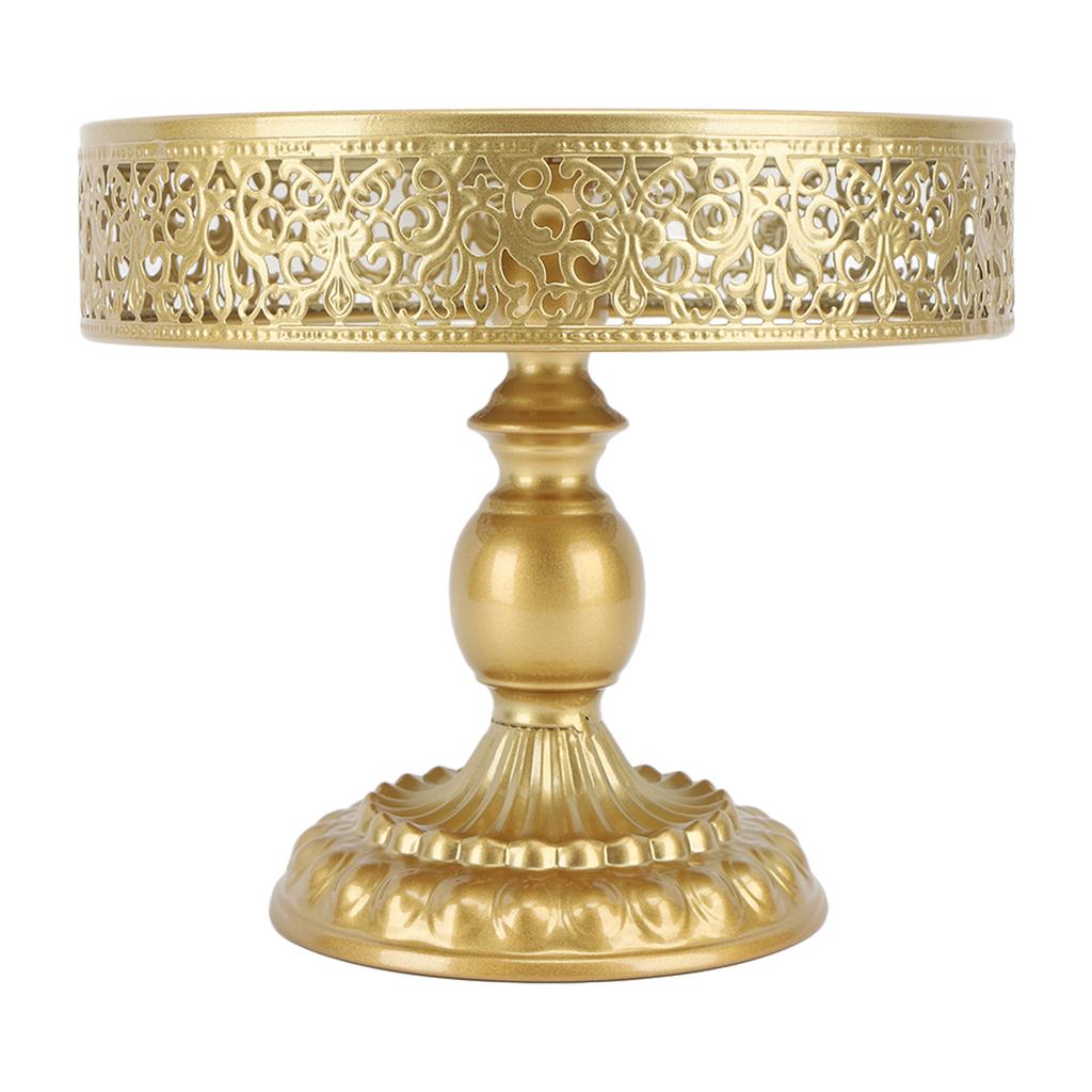 Dessert Stand Golden Cake Holder Lace Design Easy Assembly Round Treat Display for Party