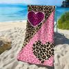 Liebe Rosa Braun Leopardendruck Muster Polyester Mikrofaser Strandtuch ist sehr saugfähig, geeignet zum Schwimmen und für Strandausflüge