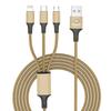 Car Emblem 3in1 Type C Lightning Micro USB Fast Charging Cable for Toyota TRD GR Yaris Corolla Auris Rav4 Land Vios LEVIN Camry Prado