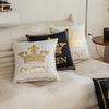 Black and White Two-color Crown Hot Stamping Pillowcase Letter Print Home Sofa Bedside Cushion Bay Window Pillow