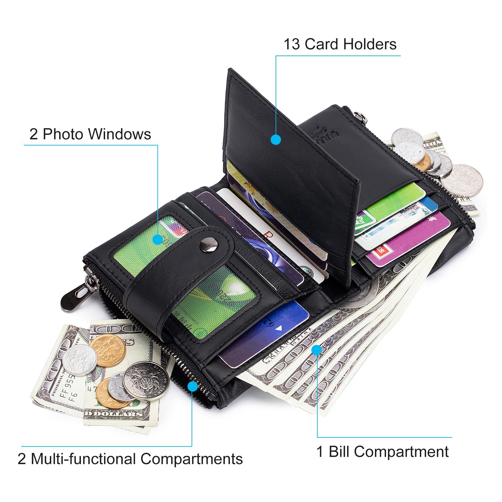 Мужской винтажный кошелек из коровьей кожи с держателем для карточек — фото 9