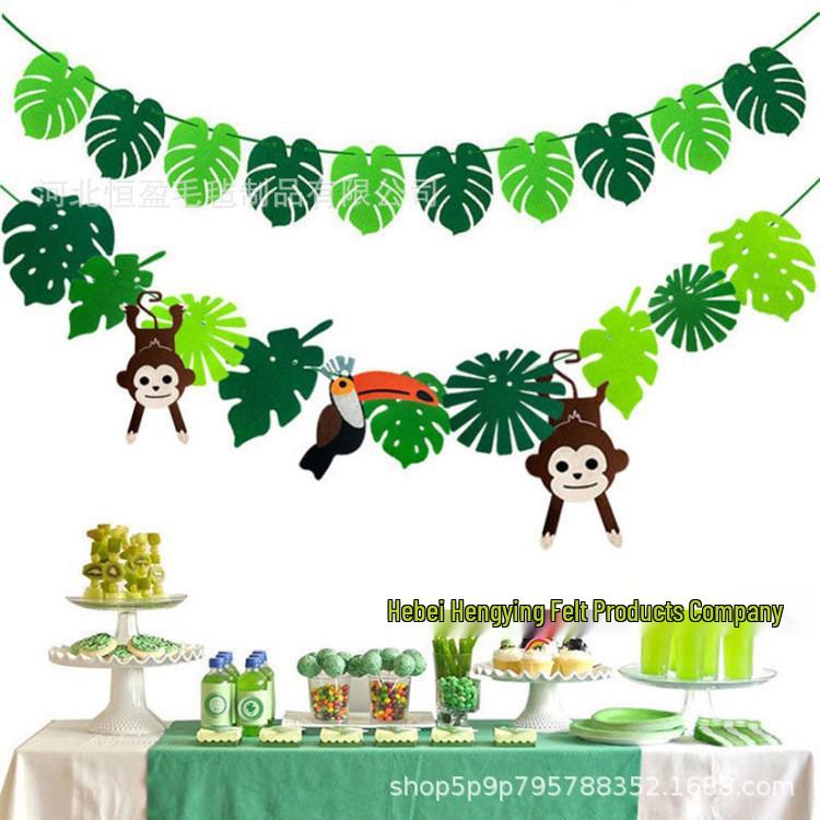 Felt Leaf Garland Party Banner - Birthday & Room Decoration Hanging Ornaments