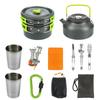 Compact Stainless Steel Outdoor Cooking Set Heat-resistant Handles Durable Camping Cookware for All-in-One Camping Hiking