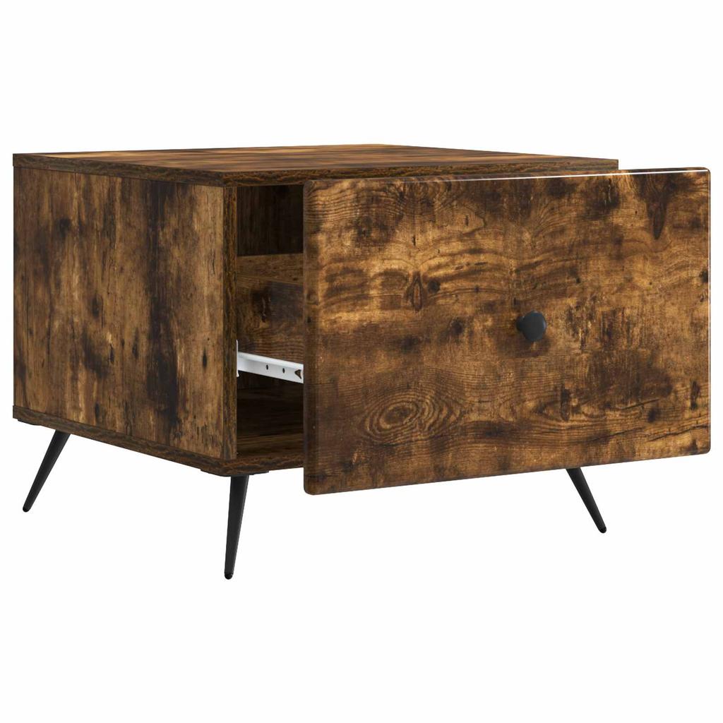 Coffee Table Smoked Oak 49 X 50 X 40 Cm Wood Based Material