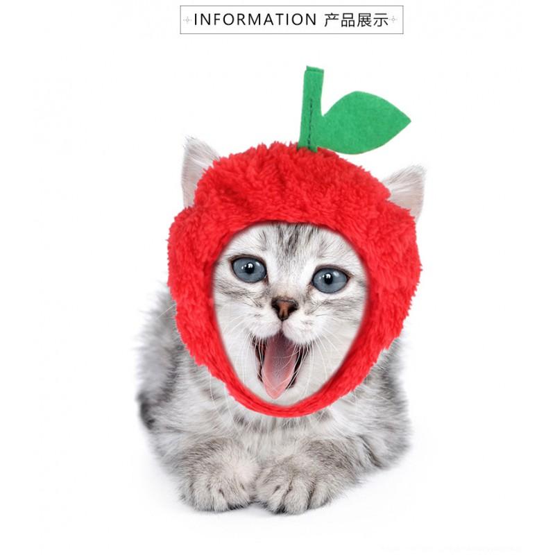 Knitted Cat Hat With Ear Holes Cartoon Design Pet Costume Accessory Indoor Play All