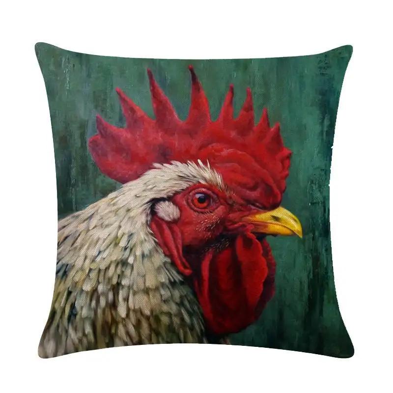 Lovely Animal Oil Painting Pillowcase Flax Cushion Leaning On Household Sofa Adornment Cushion Leaning On Covers