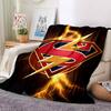 1pc Superman, Lightning Blanket Lightweight Flannel Throw For Sofa, Bed, Travel, Livingroom, Office, Couch, Chair, And Bed