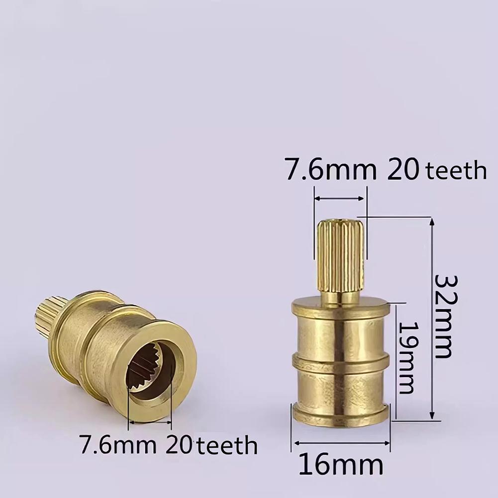 Brass 7.6mm 20-tooth Faucet Valve Extension Rod Extended Valve Stem For Faucets 32*7.6mm And 38*7.6mm